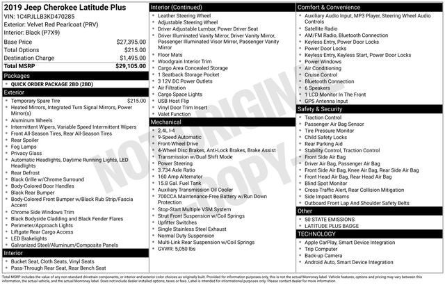 2019 Jeep Cherokee Latitude Plus FWD