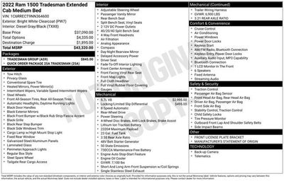 2022 RAM 1500 Tradesman Quad Cab 4x2 6'4" Box
