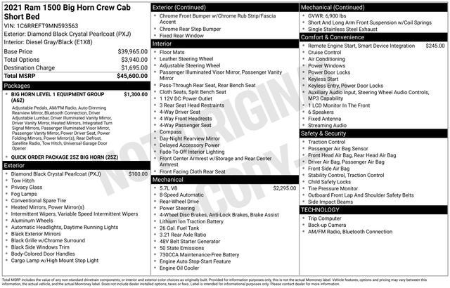 2021 RAM 1500 Big Horn