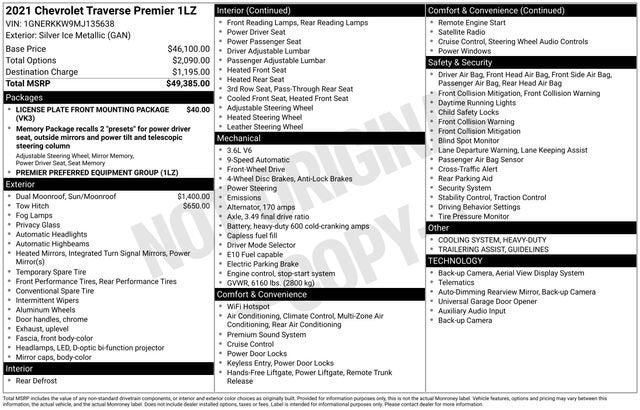 2021 Chevrolet Traverse Premier