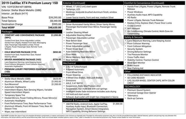 2019 Cadillac XT4 FWD Premium Luxury