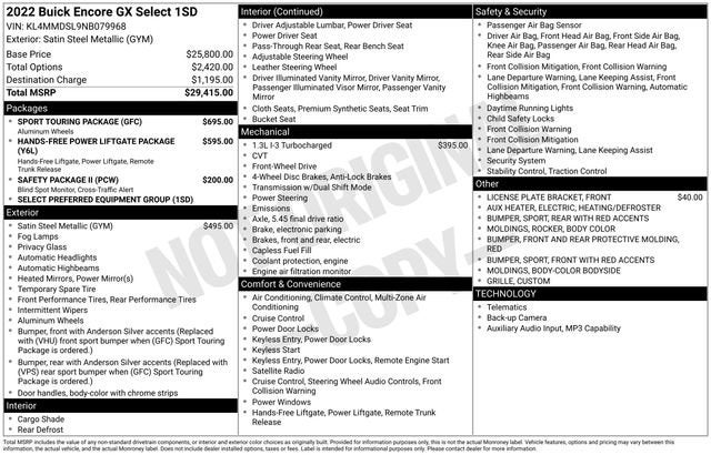 2022 Buick Encore GX Select