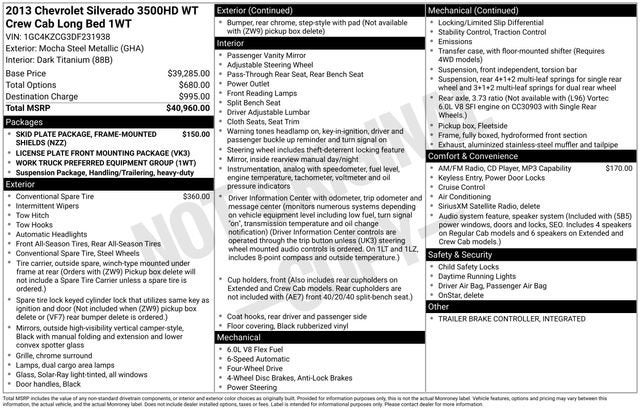 2013 Chevrolet Silverado 3500 HD Work Truck