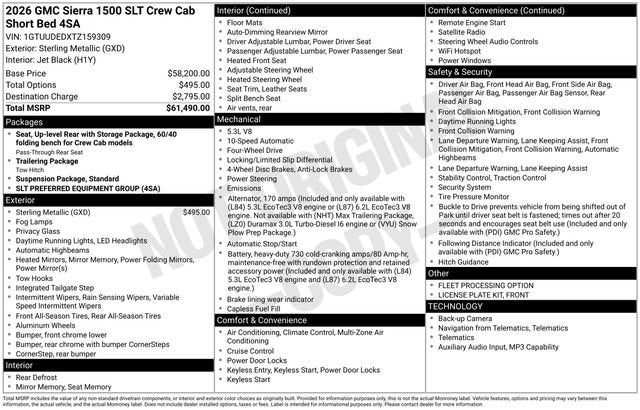 2026 GMC Sierra 1500 SLT