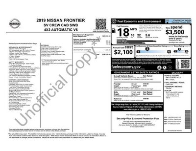 2019 Nissan Frontier SV