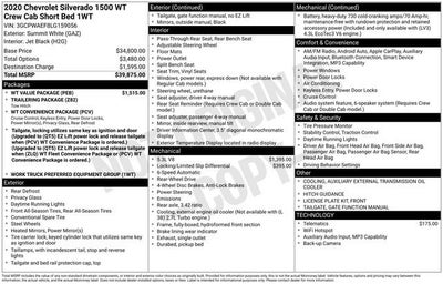 2020 Chevrolet Silverado 1500 Work Truck