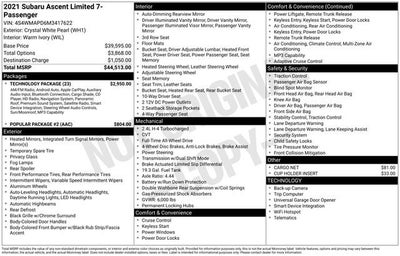 2021 Subaru Ascent Limited