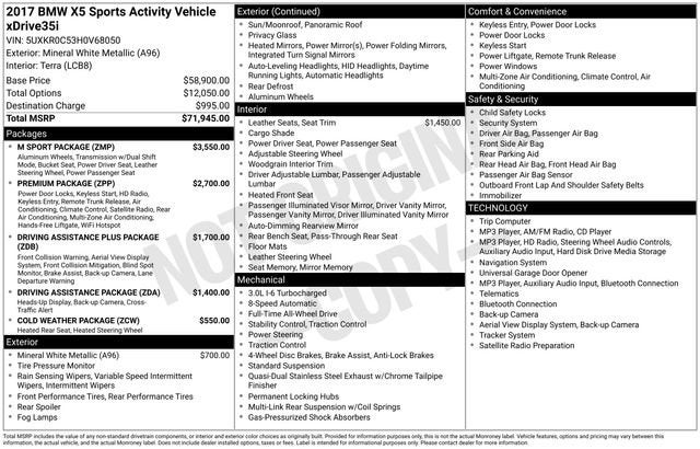 2017 BMW X5 xDrive35i