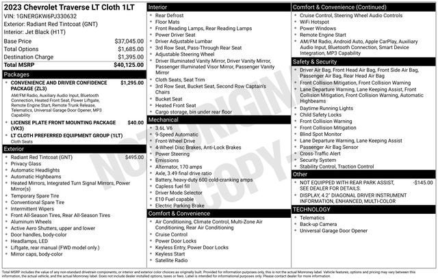 2023 Chevrolet Traverse LT Cloth