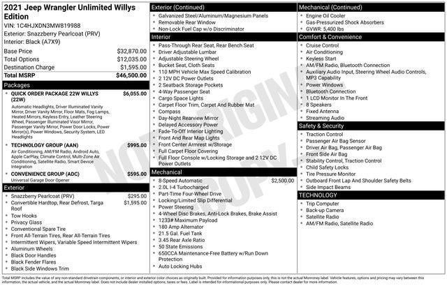 2021 Jeep Wrangler Unlimited Willys 4x4