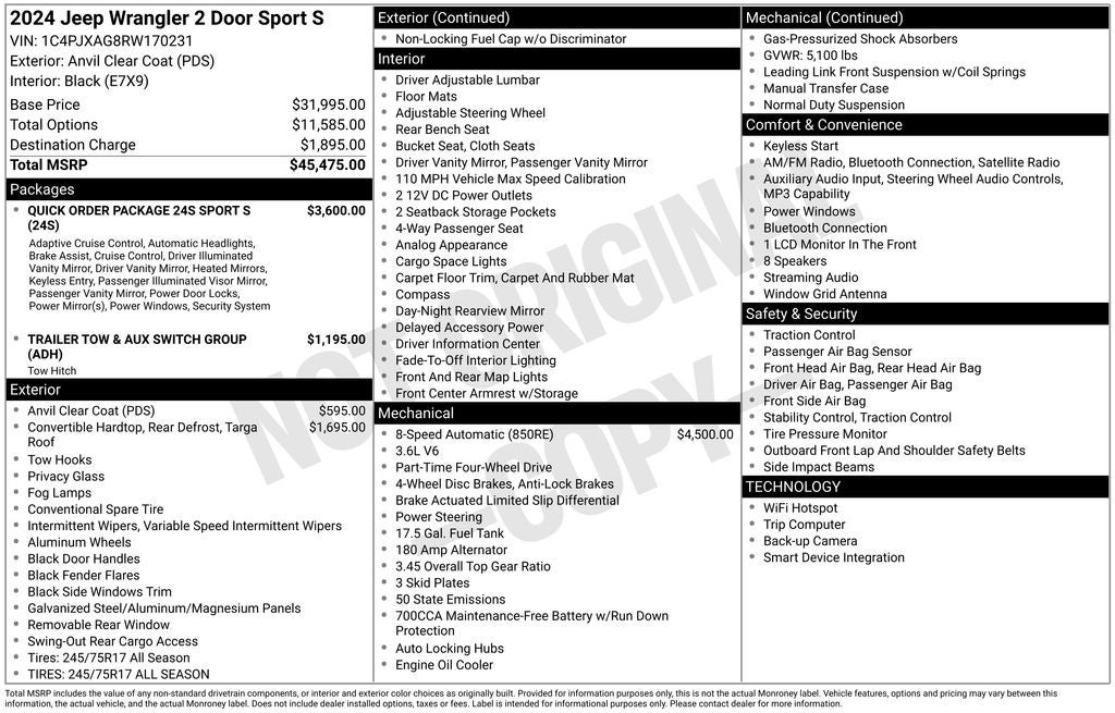 2024 Jeep Wrangler Sport S