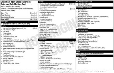 2022 RAM 1500 Classic Warlock Quad Cab 4x2 6'4' Box