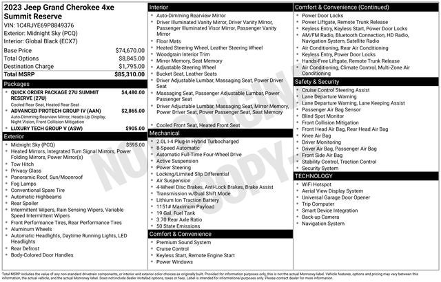 2023 Jeep Grand Cherokee Summit Reserve 4xe