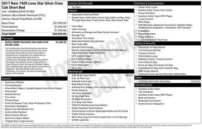 2017 RAM 1500 Lone Star Silver