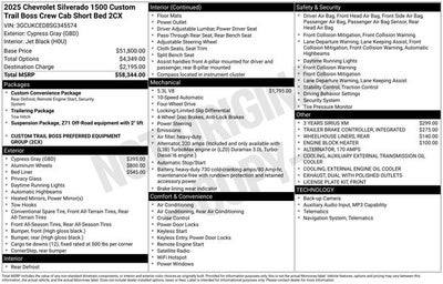 2025 Chevrolet Silverado 1500 Custom Trail Boss