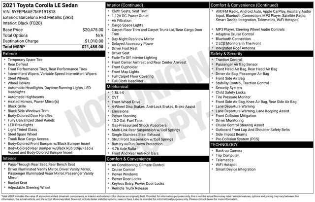 2021 Toyota Corolla LE