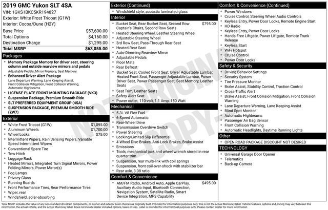 2019 GMC Yukon SLT