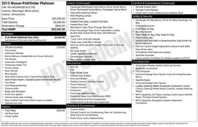 2013 Nissan Pathfinder Platinum