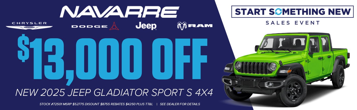 $13,000 off MSRP on 2025 Jeep Gladiator